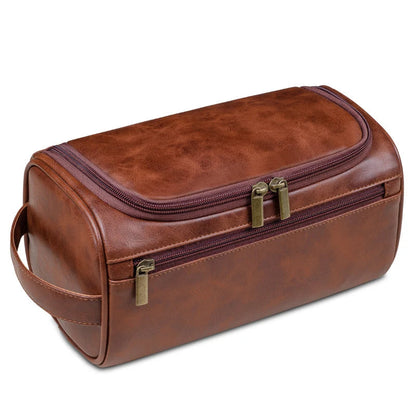 Nuxetia – Men’s PU Leather Toiletry Bag with Hanging Hook and Water-Resistant Design