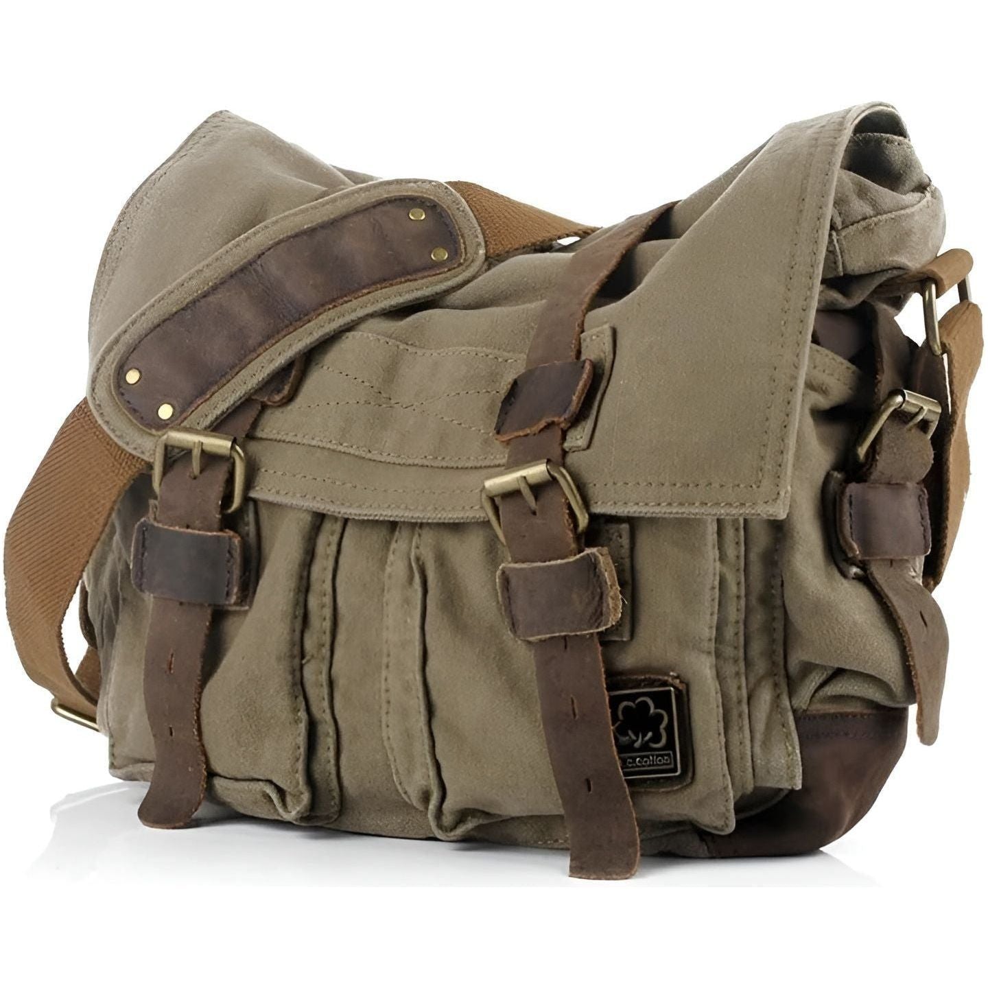 Nuxetia – Men’s Vintage Canvas Messenger Bag with PU Leather Accents