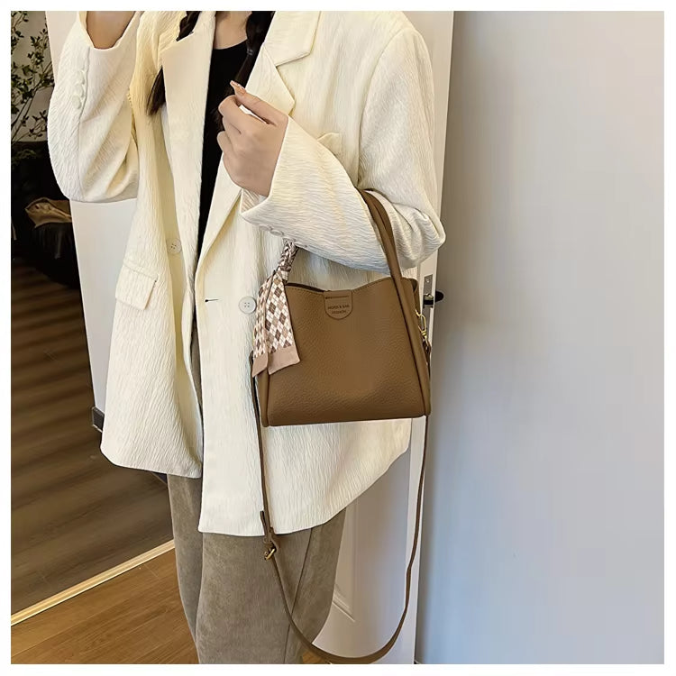 Nuxetia - Women’s Lychee Texture PU Leather Crossbody Handbag