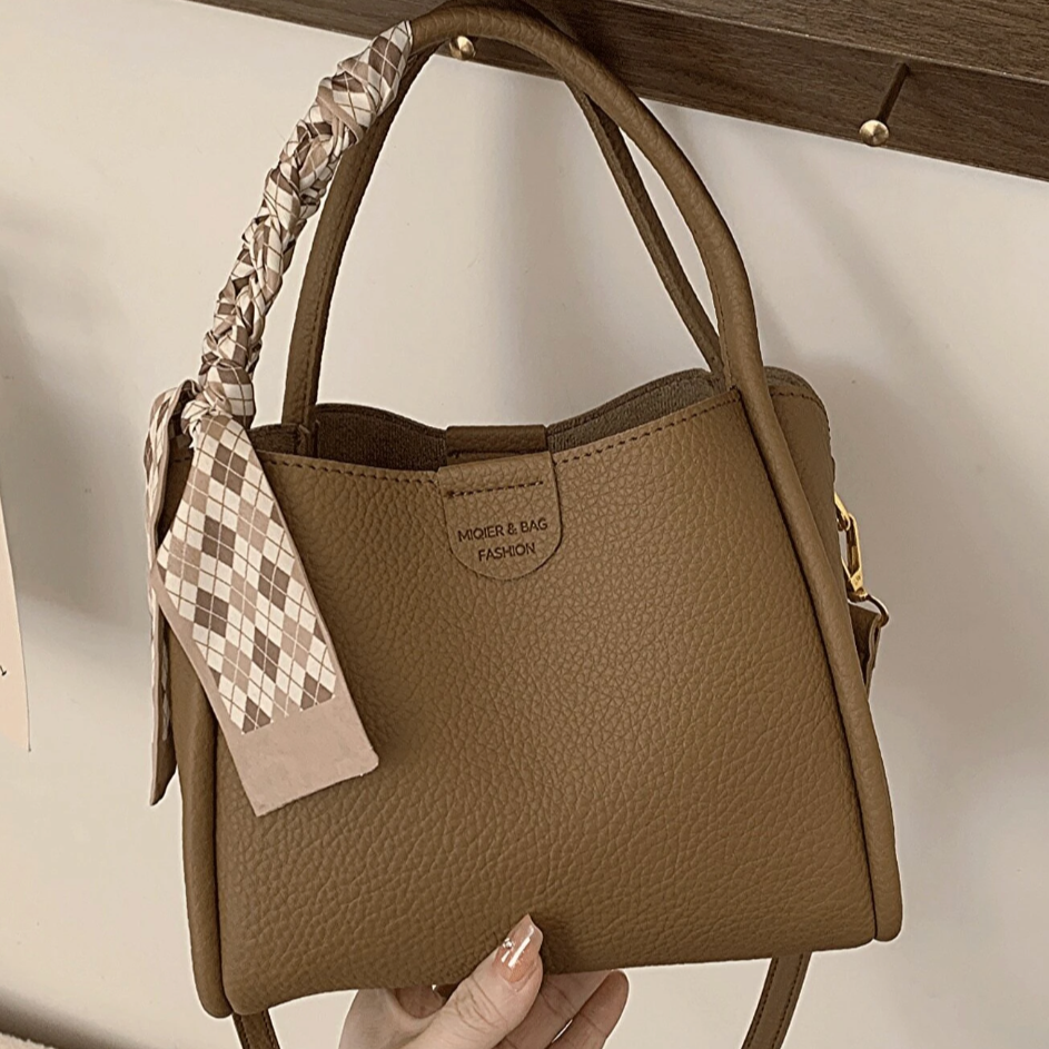 Nuxetia - Women’s Lychee Texture PU Leather Crossbody Handbag