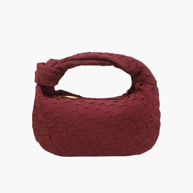 Nuxetia – Women’s Mini Vegan Suede Shoulder Bag with Woven Knot Design
