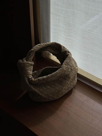 Nuxetia – Women’s Mini Vegan Suede Shoulder Bag with Woven Knot Design