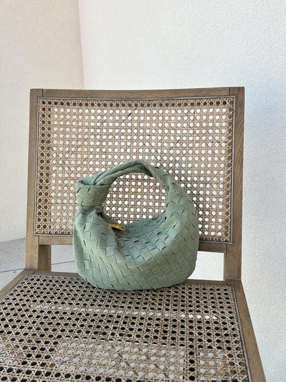 Nuxetia – Women’s Mini Vegan Suede Shoulder Bag with Woven Knot Design